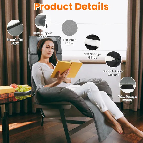 Full Body Electric Massage Mat With Heat Vibration Massage Pad Cushion Back Massage Mattress Chair Pad With Neck Massage Pillow With 10 Vibration Motors Timer