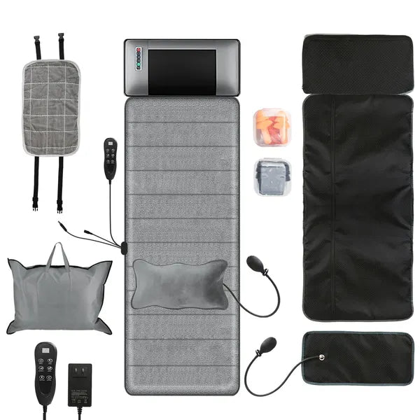 Full Body Electric Massage Mat With Heat Vibration Massage Pad Cushion Back Massage Mattress Chair Pad With Neck Massage Pillow With 10 Vibration Motors Timer