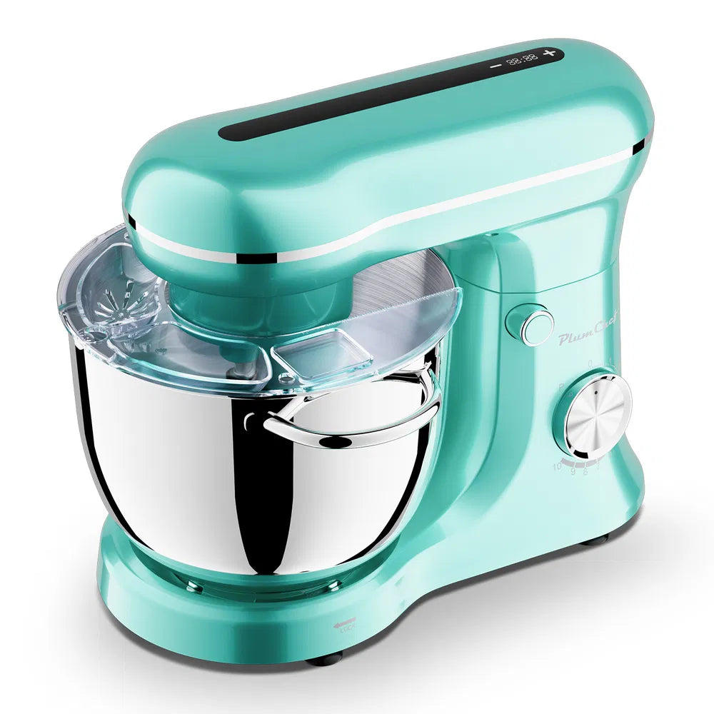 5L & 4.5L Dual  Bowls Stand Mixer, 10 Speed Tilt-Head Food Mixer With Electronic Timer, Dough Mixer With Dishwasher Safe Stainless Steel Bowls, Dough Hook, Flat Beater, Whisk For Baking,  Blue