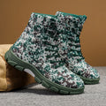 Fleece Lined Warm Plus Size Camouflage Hiking Boots With Thick Solesperfect For Outdoor And Snowy Conditions