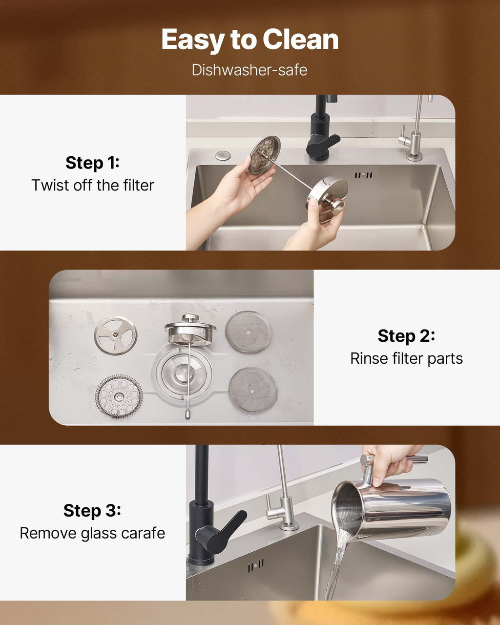 French Press Coffee Maker 34 Oz Stainless Steel French Coffee Press Silver