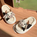 Cute Cow Linen Slippers For Women