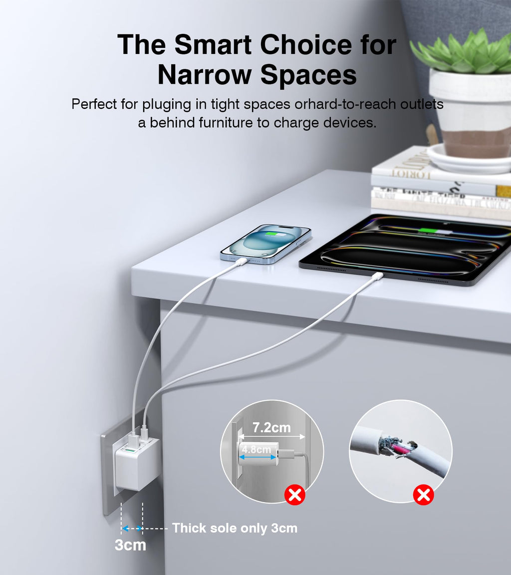 Multi Port Charger Compatible With Apple And Samsung Phones 2C 2A Charging Head 4port Charger