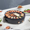 Hot Pot With Grill 1800W 2-in-1 Electric Smokeless Grill Hot Pot For 2-8 People