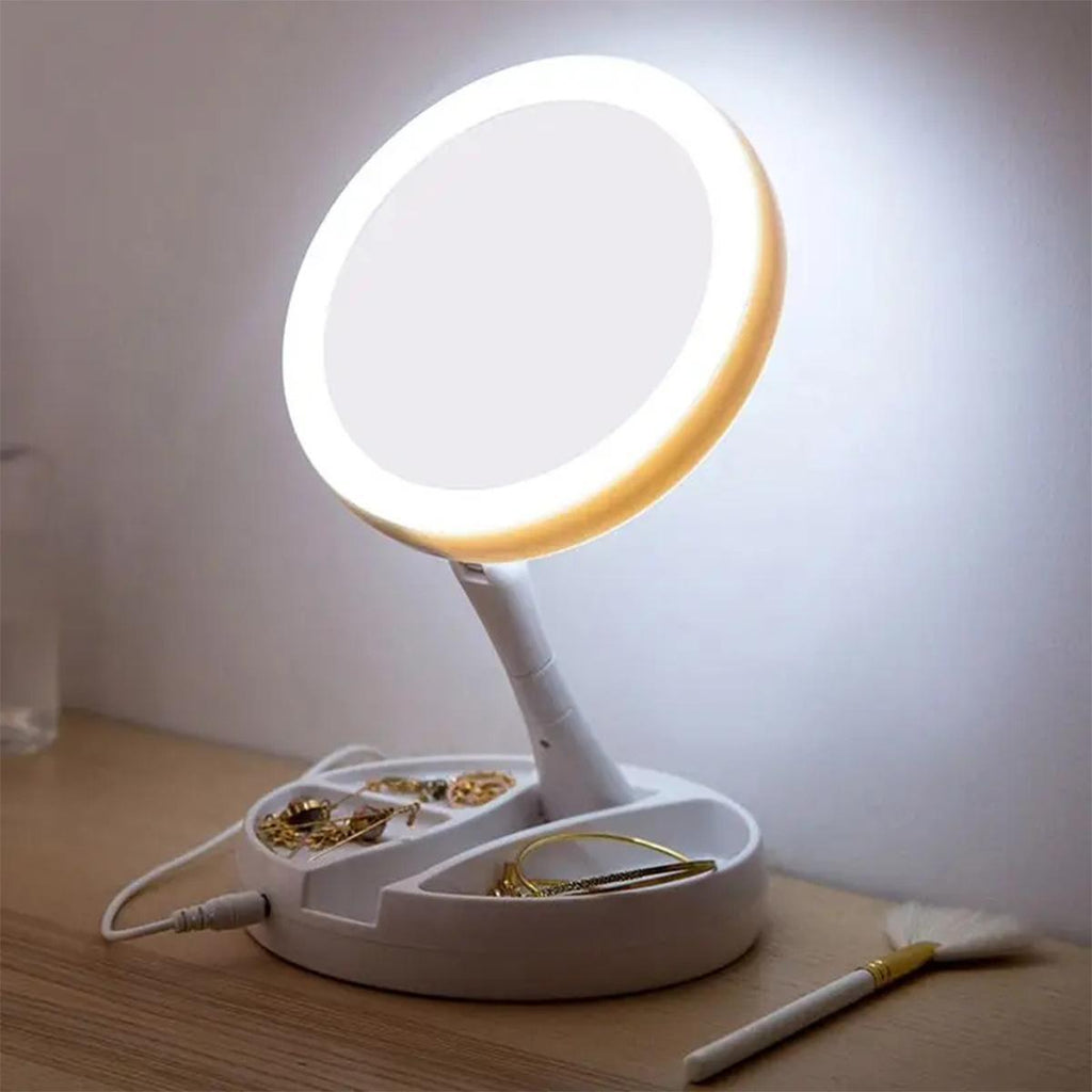 LED Illuminated Makeup Mirror, High-definition Desktop Vanity Mirror, A Must-have For Girls' Dormitories And Bedrooms.