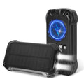 1Pc Portable Solar Charger 49800mAh Power Bank External Battery Pack 22.5W PD Fast Charging Built In 4 Cables 15W Wireless Charging LED Flashlight For Camping Hiking Picnic Travel