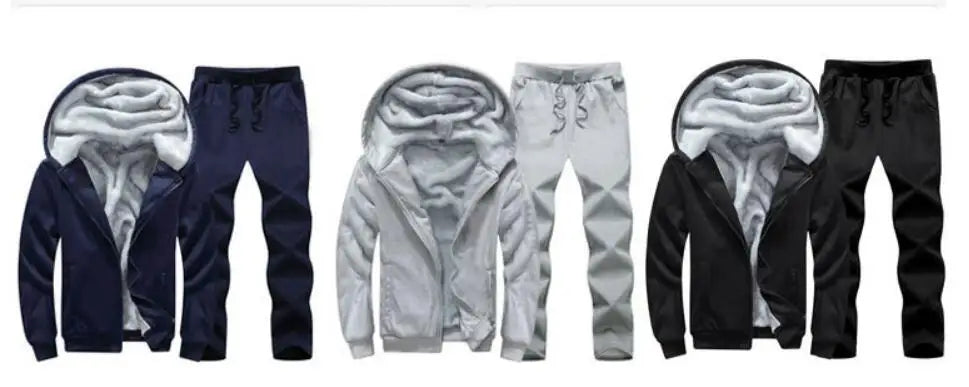 9XL Plus Size Men's Clothing Winter Custom Sweatsuit Sport Tracksuit Coat Hoodie and Jogger Pants Set Fleece Men 2 Pieces Set