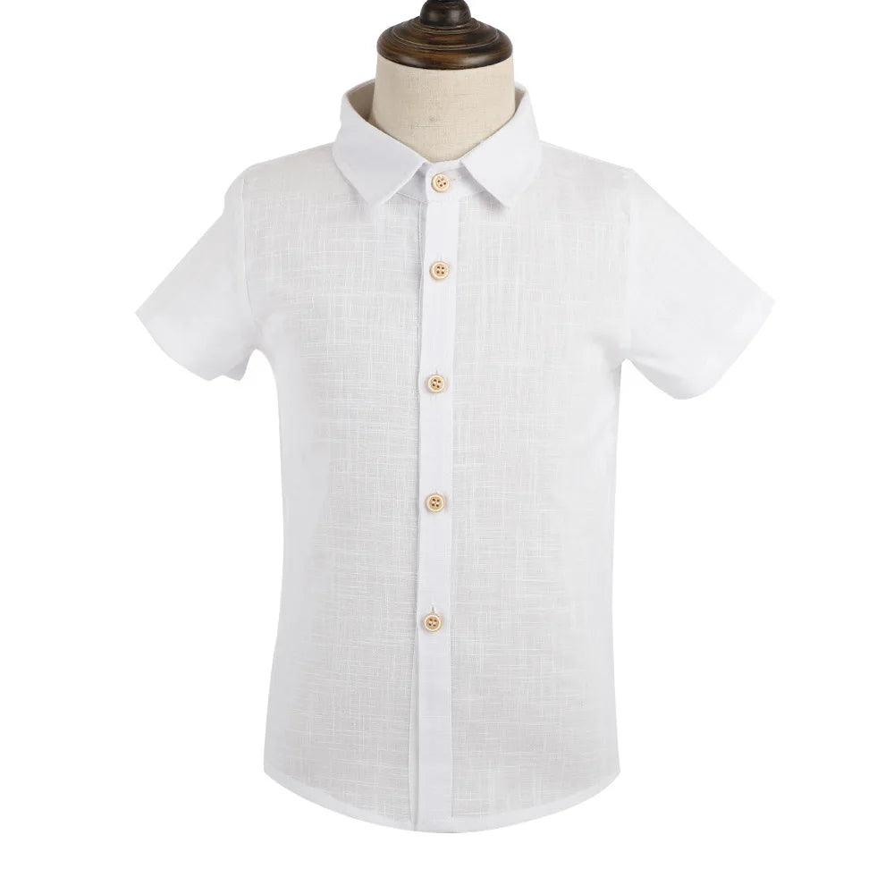 T Shirt for Boys School Kids White Performance Blouse Clothe Kids Teenage Boys Girls Turn Down Collar Birthday Formal Prom Shirt