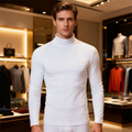 Winter T Shirt For Men Long Sleeve Tshirts Turtleneck Thermal Underwear High Quality Soft Thin fleece keep warm Shirt Homme