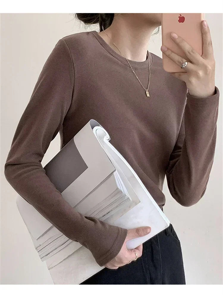 Winter Women Sweater T Shirt Women  Oversize T-Shirt Woman Clothes Female Tee Tops Pullover Long Sleeve Tube Knitted Tshirt Top