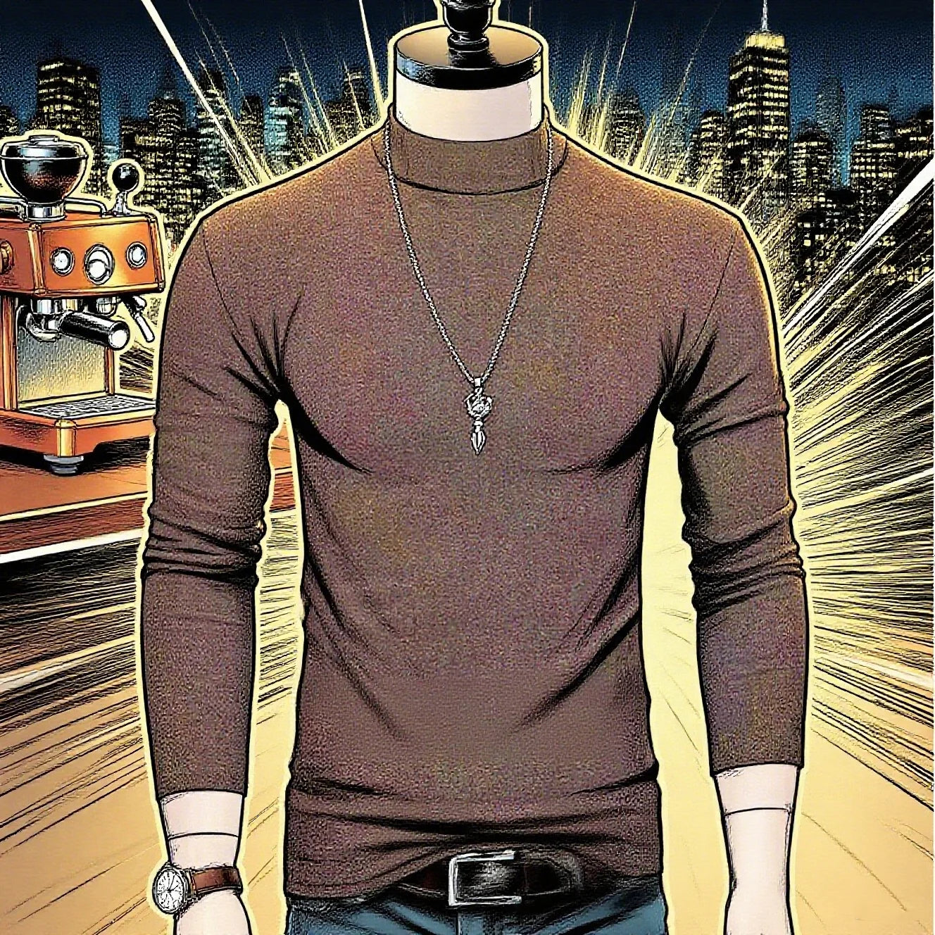 Men's Original Shirts Fall/Winter T-Shirt Fashionable Inner Wear for Men Slim Fit Turtleneck Shirt Solid Black Long Sleeve Shirt