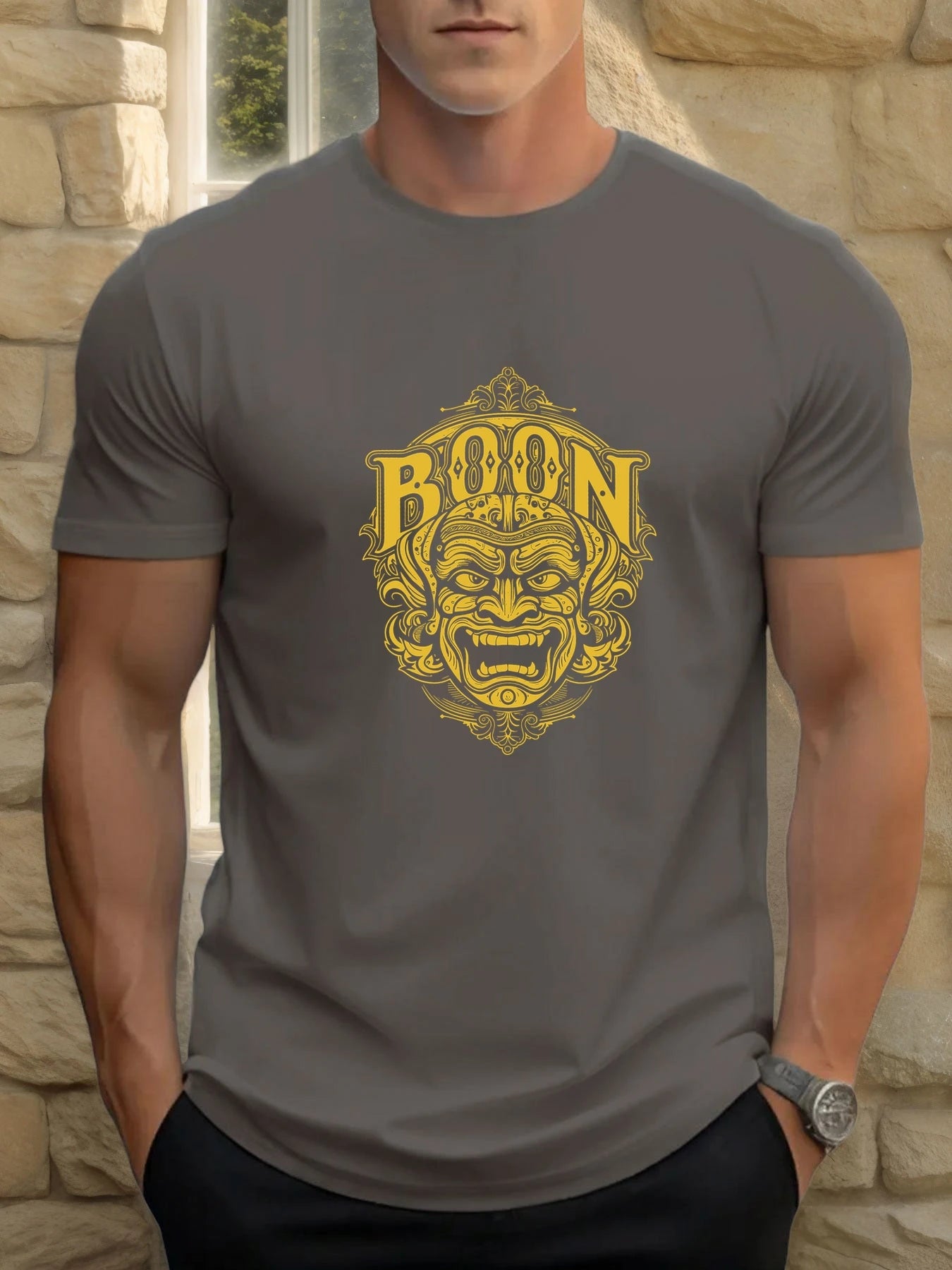 T Shirts For Men Mask 100% Cotton Graphic Printing Summer Round Neck T-Shirt Casual Breathable Street Style Daily Top