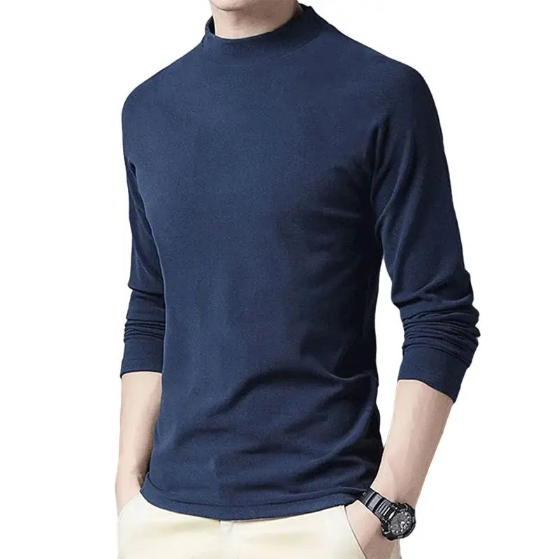 Winter Long Sleeve T-Shirt for Men Warm Mock Neck Tee for Cold Weather Comfortable Casual Top