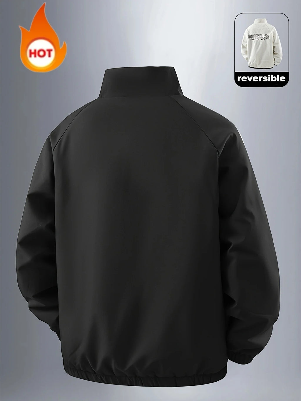 Men's Jacket, Men's Casual Outdoor Sports Warm Jacket, Reversible Jacket, Popular Fashion Couple Jacket, Windproof and Wear-Resistant Fabric, Soft and Comfortable, Men's Loose Jacket