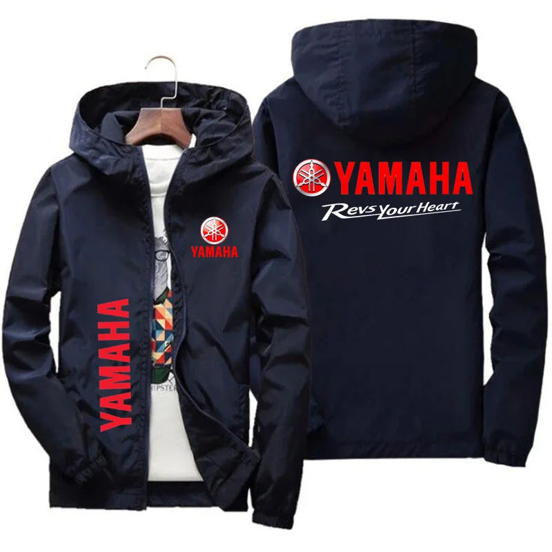 2025 new Yamaha men's off-road motorcycle fashion windproof jacket hoodie thin hoodie pilot uniform