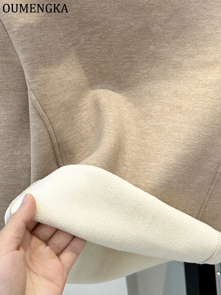 Winter Half Turtleneck Solid Long Sleeve T-Shirt Women New Thick Warm Tops Soft Pullovers Simple Chic Clothes for Cold Weather