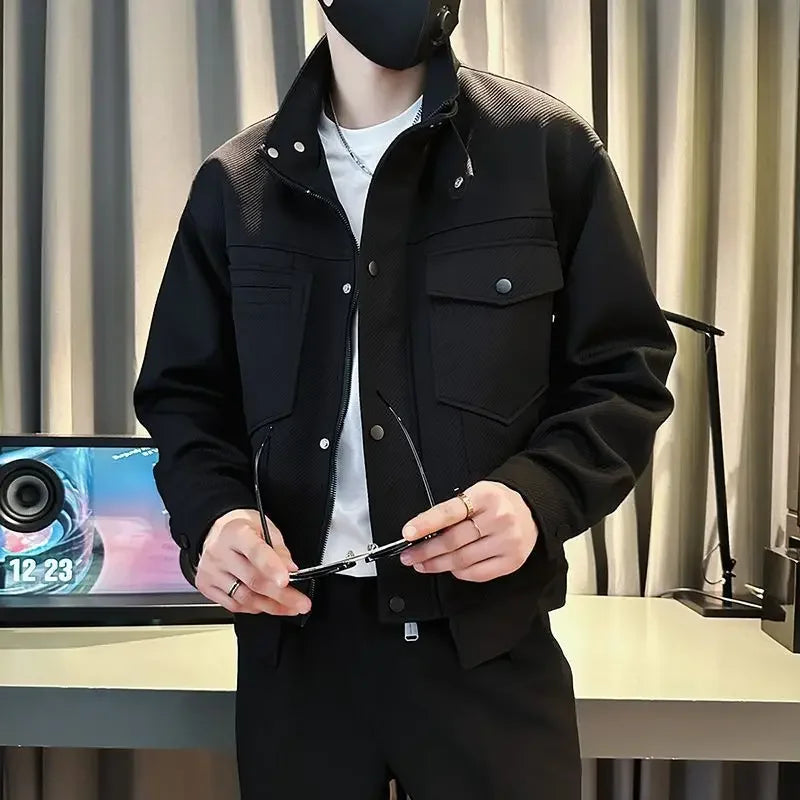 Jacket for Men Short Green Man Coat Cargo New in Y2k Cold High Quality Vintage Joker Luxury Designer Original Brands Cheap Sale