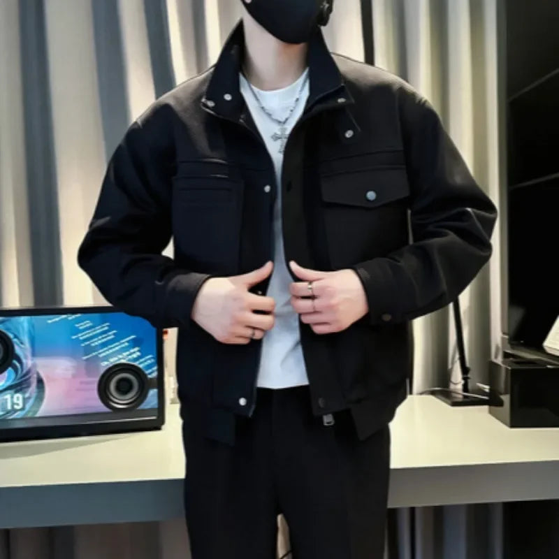 Jacket for Men Short Green Man Coat Cargo New in Y2k Cold High Quality Vintage Joker Luxury Designer Original Brands Cheap Sale