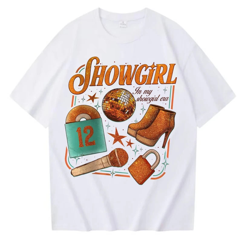 TS the Life of a Showgirl T-Shirt Women Men TS12 Music Album In My Showgirl Era O Neck Short Sleeve T Shirt for Fans