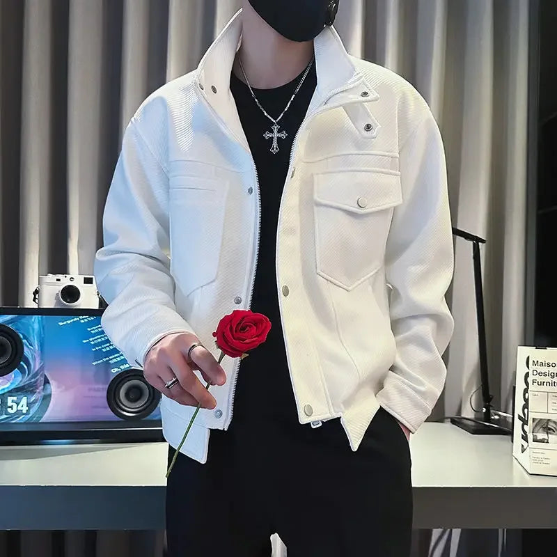 Jacket for Men Short Green Man Coat Cargo New in Y2k Cold High Quality Vintage Joker Luxury Designer Original Brands Cheap Sale