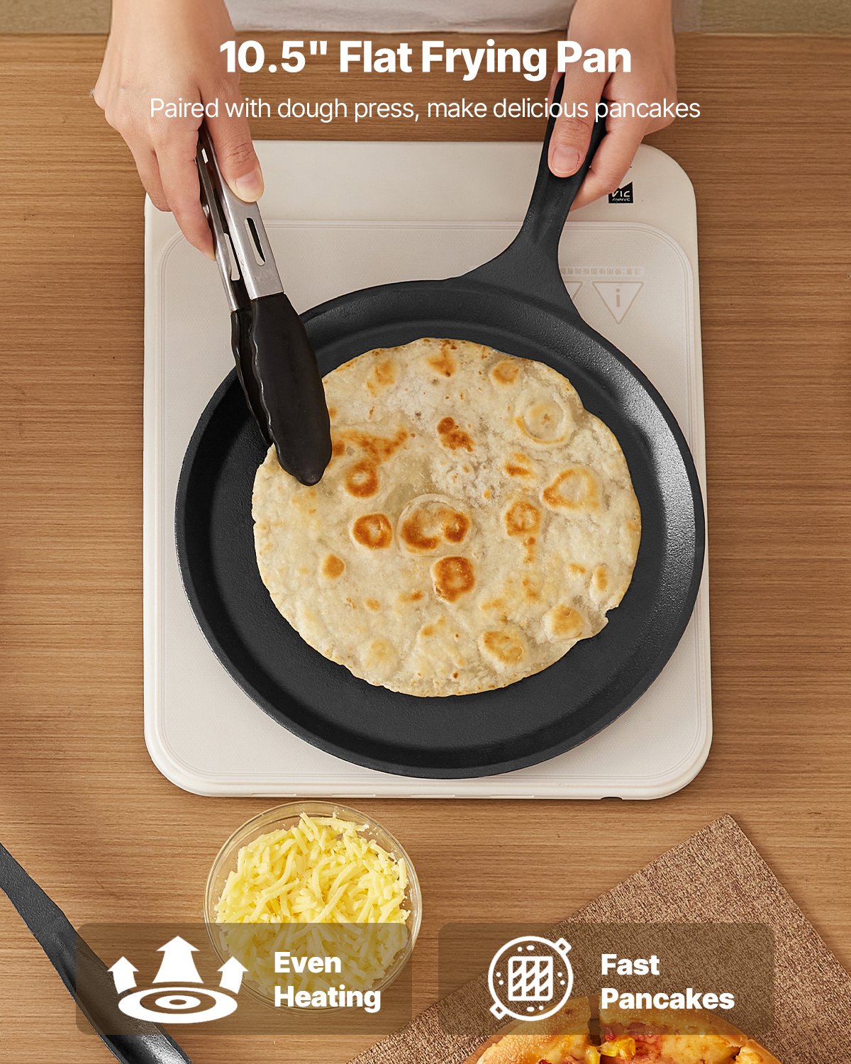 8 Inch Tortilla Press Chapati Maker Roti Dough Maker Heavy Duty Cast Iron