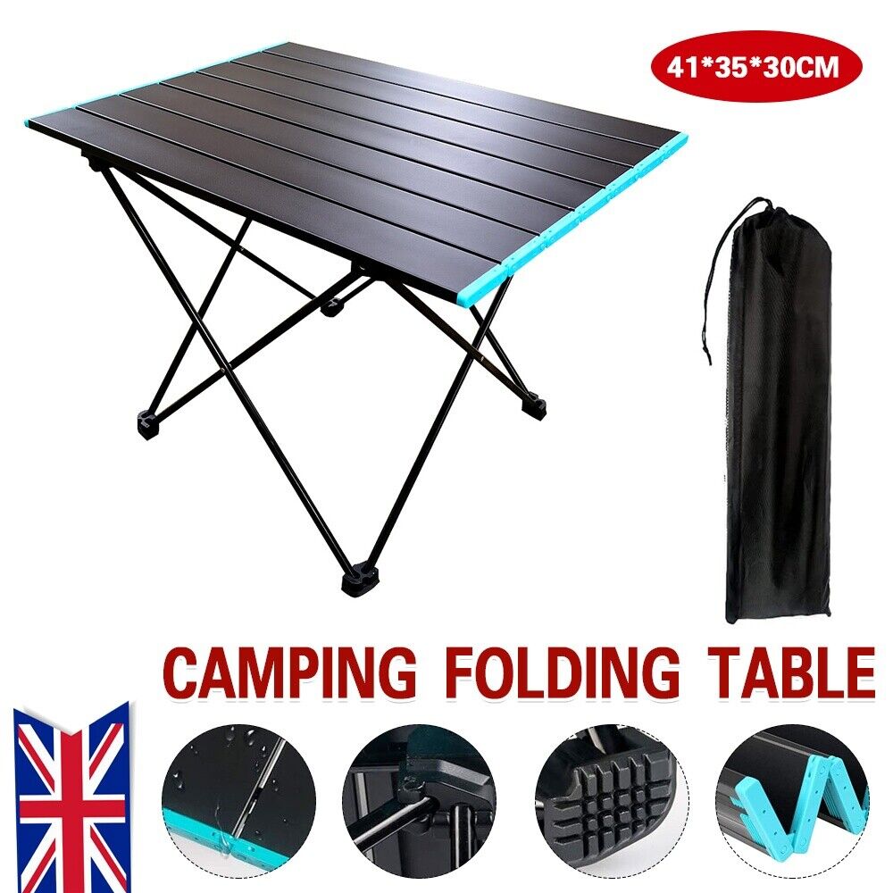 Folding Camping Table Light Weight Portable Aluminium Frame Outdoor Picnic Bag
