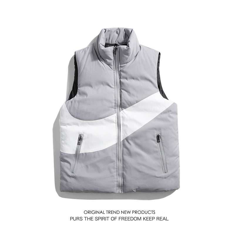 Stand Collar Cotton Vest Vest