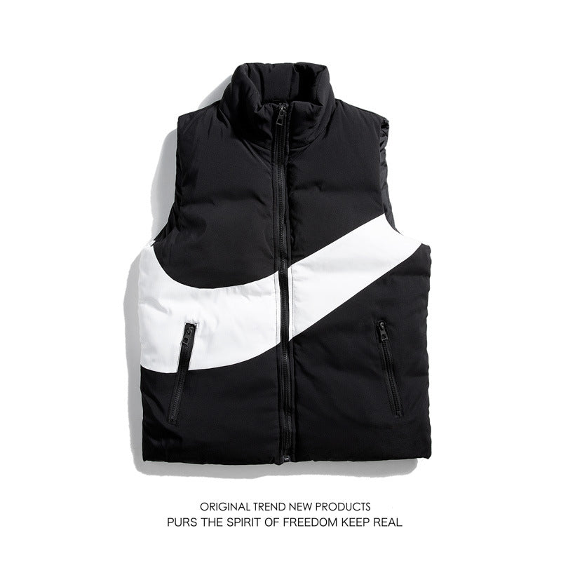 Stand Collar Cotton Vest Vest