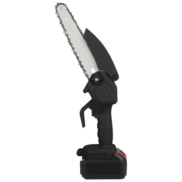 Electric Mini Chainsaw Portable Handheld Cordless Small Chain Saw Battery Powered With 2Pcs 1200mAh Rechargeable Batteries 8in Chains Gloves Goggles For Pruning Trees Wood Cutting